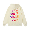 Anti Social Social Club Gradient Rainbow Logo Hoodie - Cream