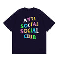 Anti Social Social Club Multi-Color Letters Logo T-Shirt - Navy Blue