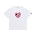 BAPE x PLAY Style Camo Heart Short-Sleeve Tee - White/Pink